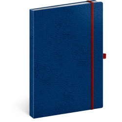 Notes Vivella Classic modrý/červený, linkovaný, 15 × 21 cm