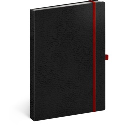 Notes Vivella Classic černý/červený, linkovaný, 15 × 21 cm