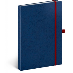 Notes Vivella Classic modrý/červený, tečkovaný, 15 × 21 cm