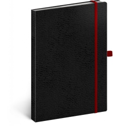 Notes Vivella Classic černý/červený, tečkovaný, 15 × 21 cm