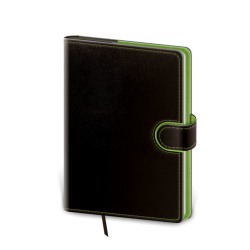 Tečkovaný zápisník Flip M černo/zelený (čtverečkovaný)