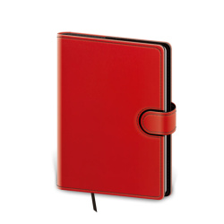 Tečkovaný zápisník Flip M červeno/černý (čtverečkovaný)