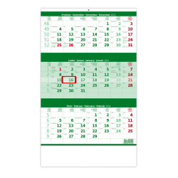 Kalendář Tříměsíční kalendář zelený