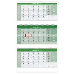 Kalendář Tříměsíční kalendář GREEN na recyklovaném papíře