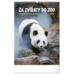Kalendář Nástěnný kalendář Za zvířaty do zoo 2024, 33 × 46 cm