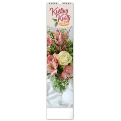 Kalendář Nástěnný kalendář Květiny – Kvety 2024, 12 × 48 cm