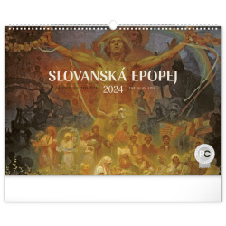 Kalendář Nástěnný kalendář Slovanská epopej – Alfons Mucha 2024, 48 × 33 cm