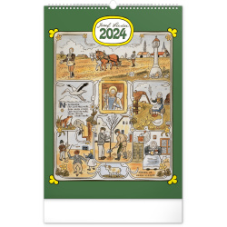 Kalendář Nástěnný kalendář Josef Lada – Měsíce 2024, 33 × 46 cm