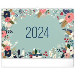 Kalendář Nástěnný plánovací kalendář Květy 2024, 48 × 33 cm