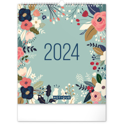Kalendář Nástěnný plánovací kalendář Květy 2024, 30 × 34 cm