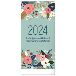 Kalendář Nástěnný plánovací kalendář Květy 2024, 21 × 42 cm