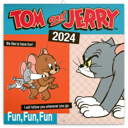 Kalendář Poznámkový kalendář Tom a Jerry 2024, 30 × 30 cm