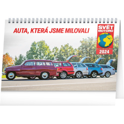 Kalendář Stolní kalendář Svět motorů – Auta, která jsme milovali 2024, 23,1 × 14,5 cm