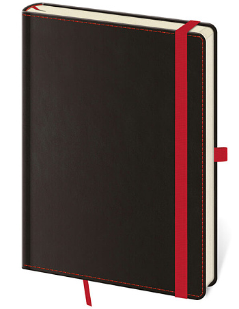 Linkovaný zápisník Black Red L