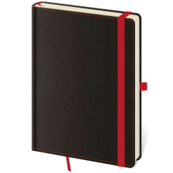 Linkovaný zápisník Black Red L
