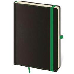 Tečkovaný zápisník Black Green L (čtverečkovaný)