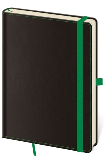 Tečkovaný zápisník Black Green L (čtverečkovaný)