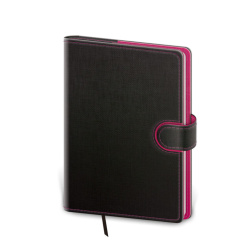 Linkovaný zápisník Flip L antracit/magenta