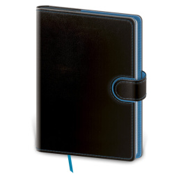 Tečkovaný zápisník Flip L černo/modrý (čtverečkovaný)