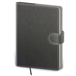 Tečkovaný zápisník Flip L šedo/šedý (čtverečkovaný)