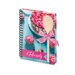 Kniha na recepty s vařečkou A5 spirála Cake