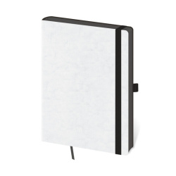 Tečkovaný zápisník Memory L White (čtverečkovaný)