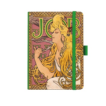 Notes A5 Premium 120g - Alfons Mucha 2027 - prázdný - Zelený