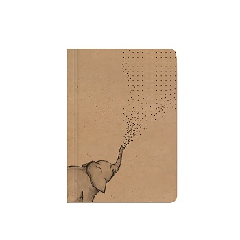 Notes tečkovaný - A6 - kraft - Slon
