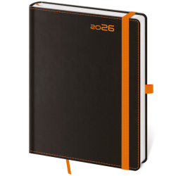 Denní diář A5 Black Orange s poutkem