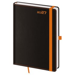 Denní diář A5 Black Orange s poutkem