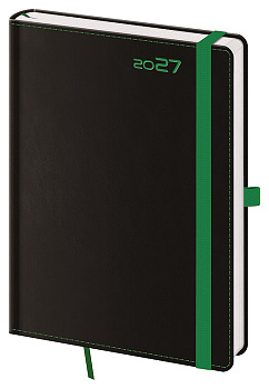 Týdenní diář A5 Black Green s poutkem