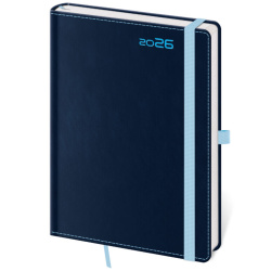 Týdenní diář B6 Double Blue s poutkem