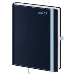 Týdenní diář B6 Double Blue s poutkem