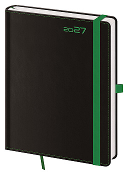 Týdenní diář B6 Black Green s poutkem