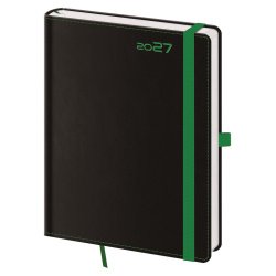Týdenní diář B6 Black Green s poutkem