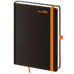 Týdenní diář B6 Black Orange s poutkem
