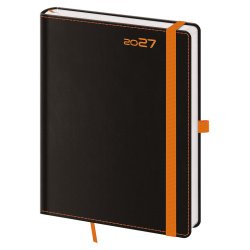 Týdenní diář B6 Black Orange s poutkem