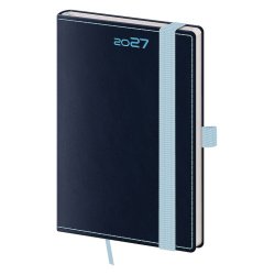 Kapesní diář A6 Double Blue s poutkem