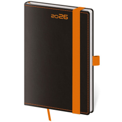 Kapesní diář Black Orange s poutkem