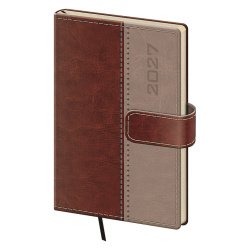 Kapesní diář A6 Classic s magnetem hnědý