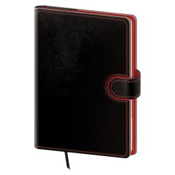 Kapesní diář A6 Flip černo/červený
