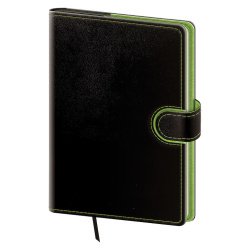 Kapesní diář A6 Flip černo/zelený