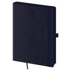Denní diář A5 Memory tmavě modrý s gumičkou