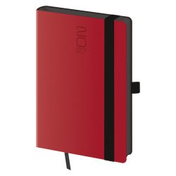 Kapesní diář A6 Memory červený s gumičkou
