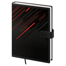 Týdenní diář A5 Tone s magnetem červený