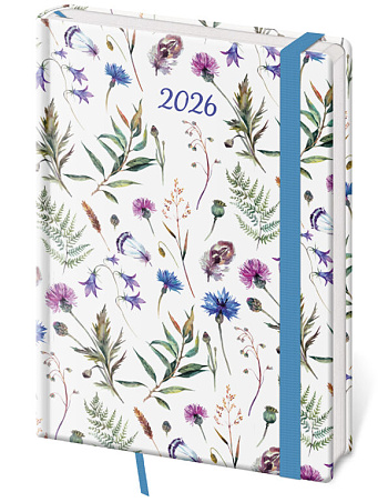Týdenní diář A5 Vario Wildflowers s gumičkou