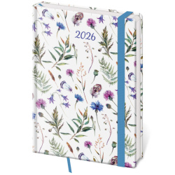 Týdenní diář A5 Vario Wildflowers s gumičkou
