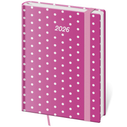 Denní diář B6 Vario Pink s gumičkou
