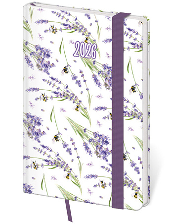 Kapesní diář Vario Lavender s gumičkou