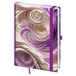 Týdenní diář A5 Vario Matragi Violet s gumičkou